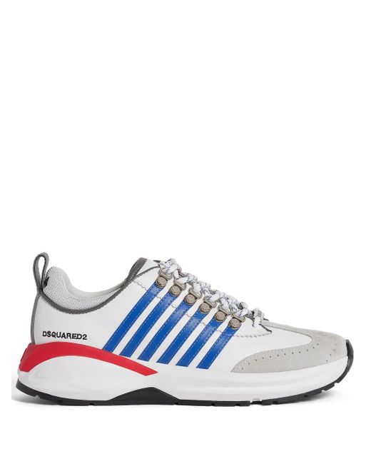 DSquared² White Logo-Print Low-Top Sneakers for men