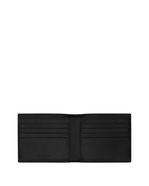 Saint Laurent Black Bi-fold Leather Wallet for men