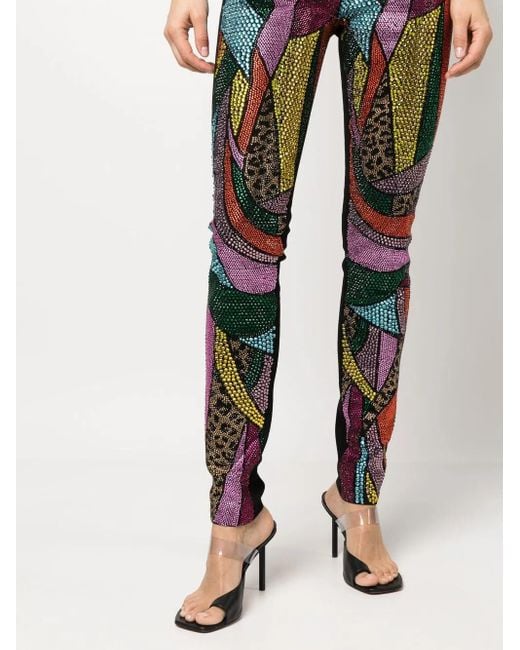 Philipp Plein Blue Patchwork Denim Jeggings