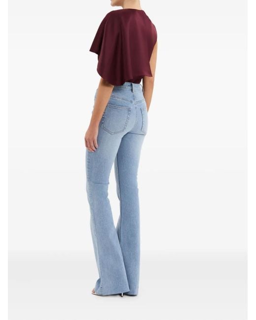 Rebecca Vallance Red Avalon Draped One-Shoulder Top