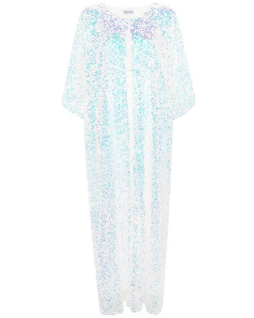 Baruni Blue Lily Sequinned Maxi Dress