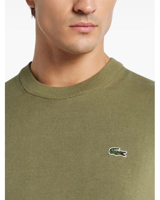 Pull En Coton À Patch Logo Lacoste pour homme en coloris Green