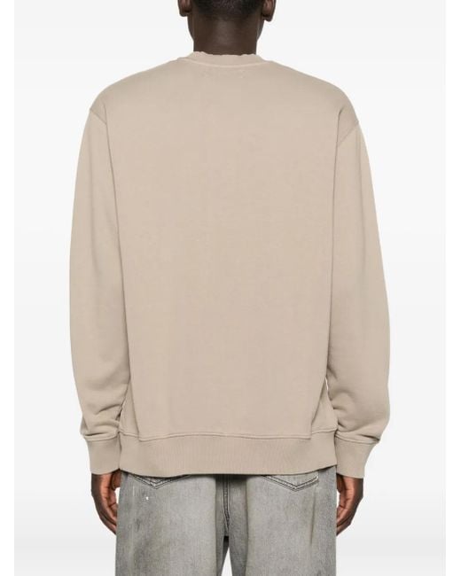 Samsøe & Samsøe Sweater Met Ronde Hals En Logo in het Natural voor heren