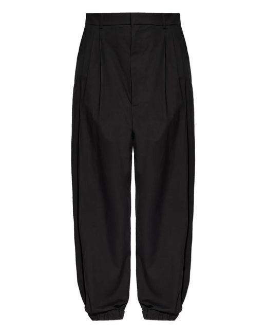 Moschino Black Pleated Cuff Trousers for men
