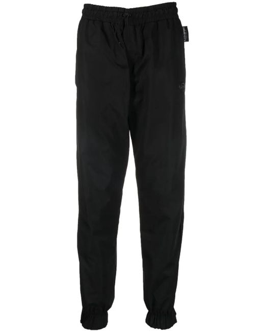 Philipp Plein Black Logo-Patch Track Pants for men