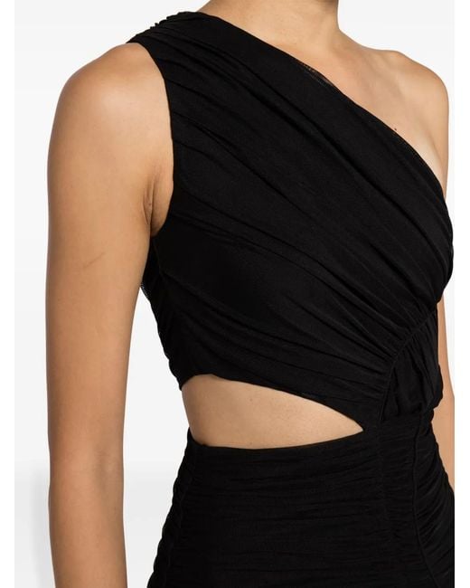 Jonathan Simkhai Black Seraiah Ruched Midi Dress