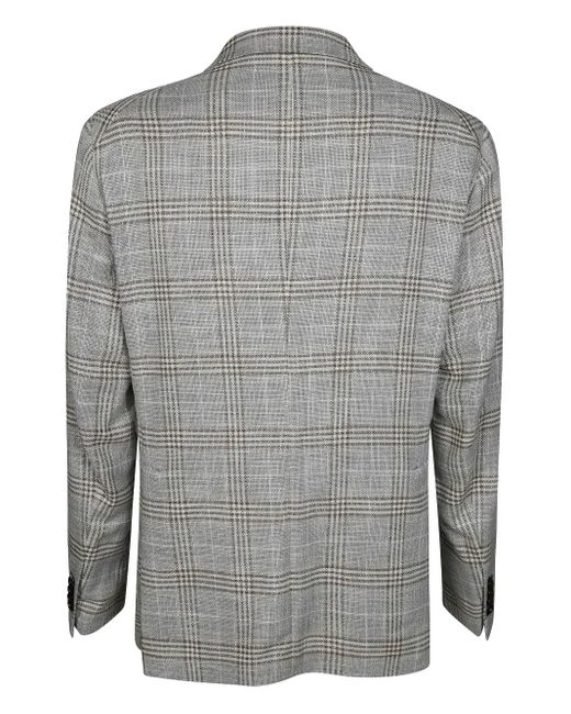 Tagliatore Gray Check-Print Blazer for men