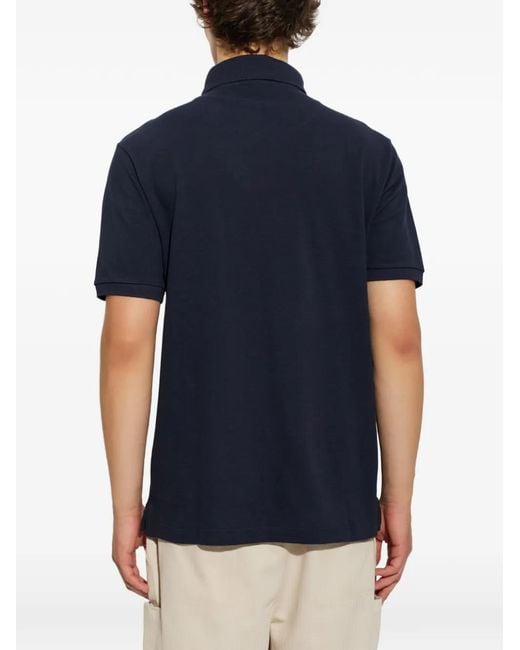 Etro Blue Logo-Embroidered Polo Shirt for men