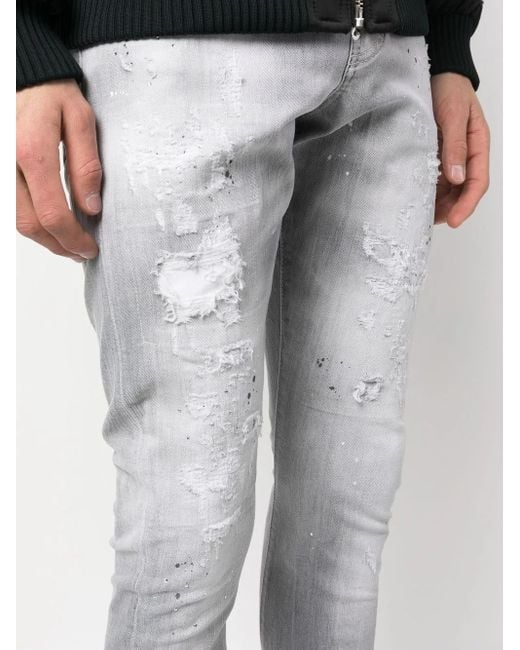 Jeans Skinny Con Effetto Vissuto di DSquared² in Gray da Uomo