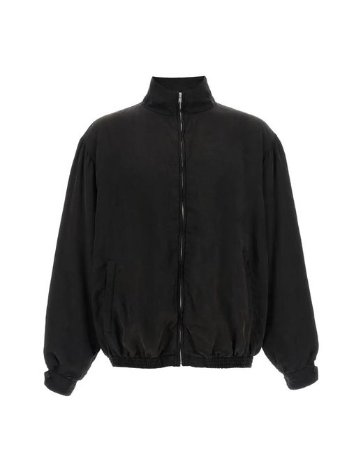 stein Black High-Neck Zip-Up Bomber Jacket for men