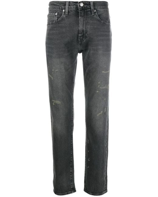 Levi's Gray Distressed Straight Leg Jeans for men