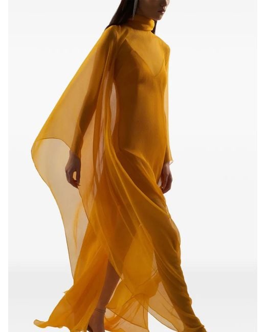 ‎Taller Marmo Metallic Lanzarote High-Neck Kaftan Maxi Dress
