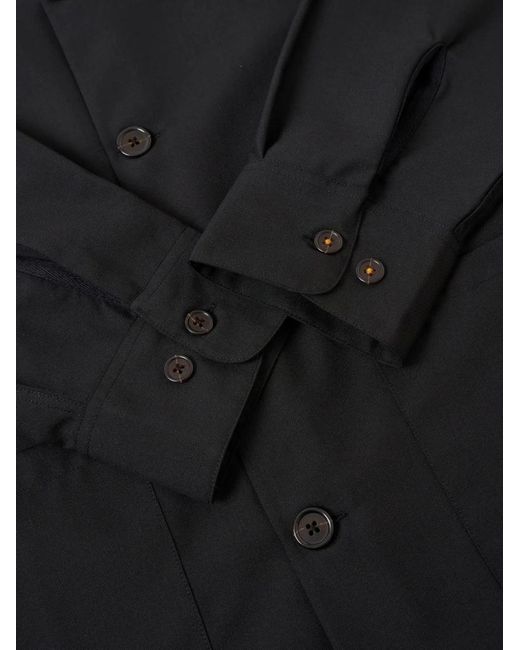 Universal Works Black Patch-Pocket Overshirt for men