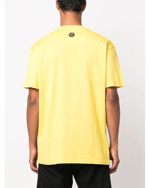 Philipp Plein Yellow Hawaii Short-Sleeve T-Shirt for men