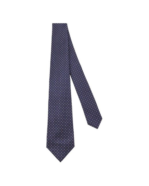 Cravatta Con Motivo Geometrico di Kiton in Blue da Uomo