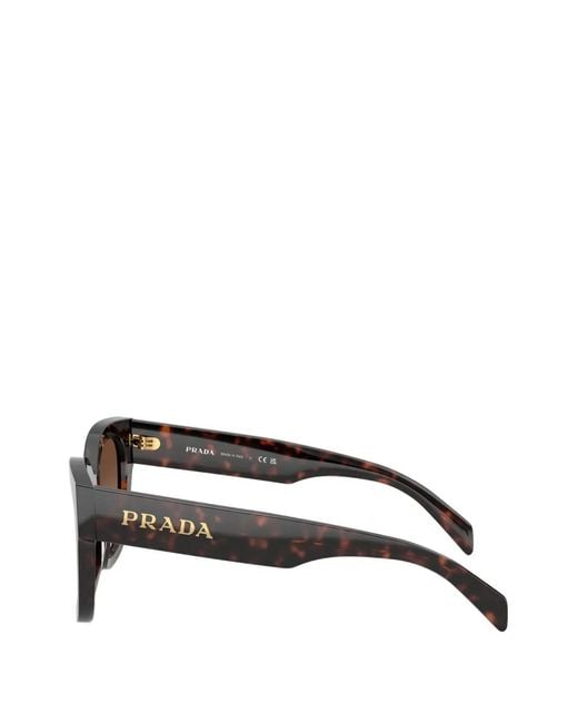 Prada Brown Tortoiseshell-Effect Square-Frame Sunglasses