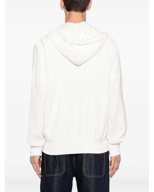 Yes London White Zip-Fastening Hoodie for men