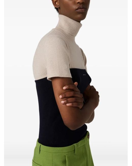 Miu Miu Top Met Intarsia Logo in het Black