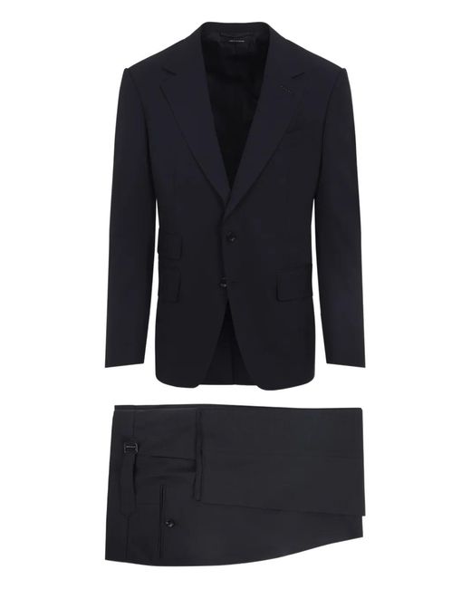 Tom Ford Blue Button Wool Suit for men