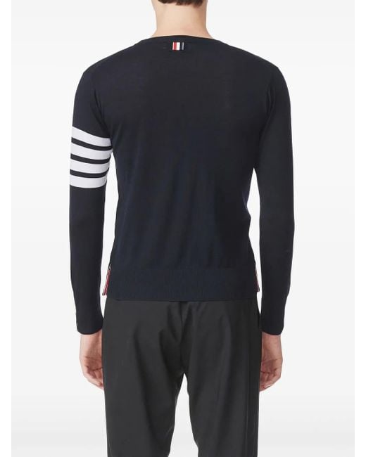 Thom Browne Blue Wool Crewneck Sweater for men
