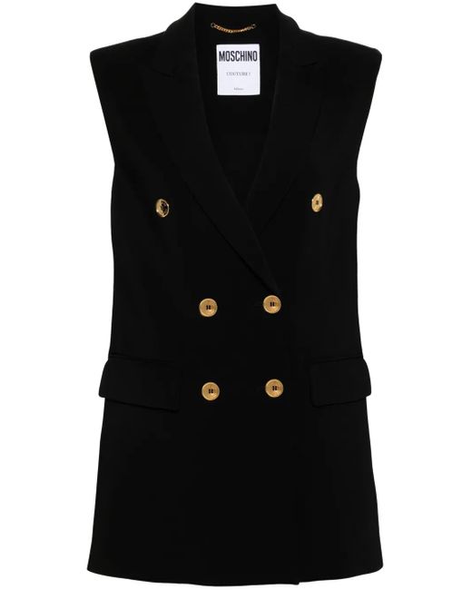 Moschino Black Blazer-Style Gilet