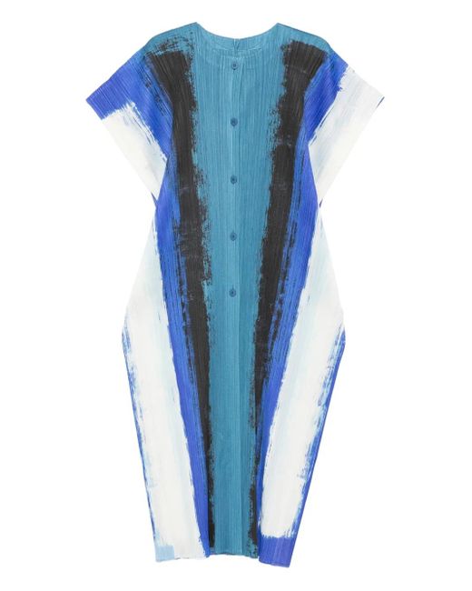 Abito Da Giorno Con Stampa di Pleats Please Issey Miyake in Blue