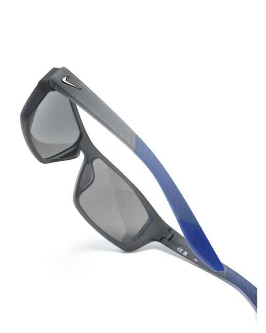 Nike Blue Brazen Fuel Rectangle-Frame Sunglasses