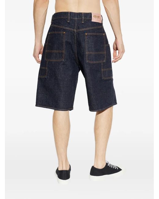 KENZO Blue Cargo-Style Denim Shorts for men