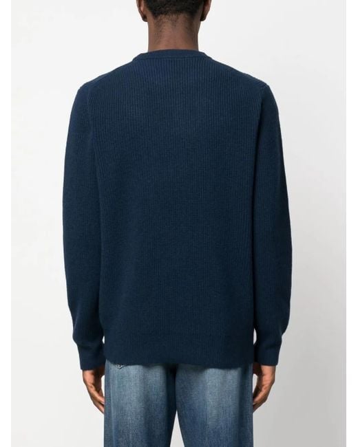 Ballantyne Blue Crew-Neck Wool Jumper for men