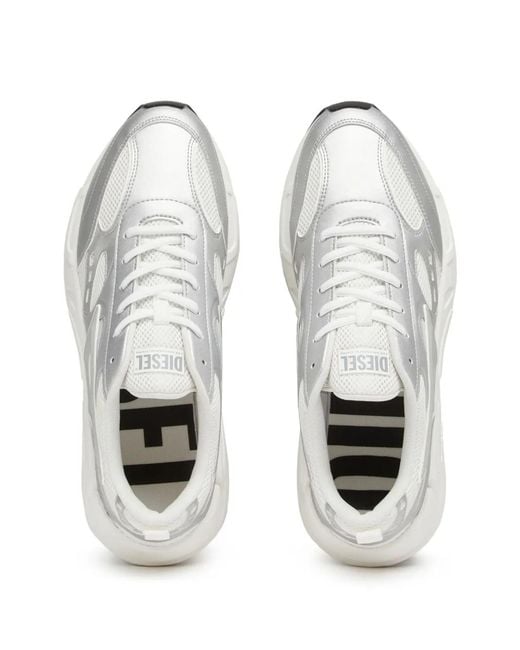 DIESEL White S-Serendipity Sport Panelled Sneakers for men