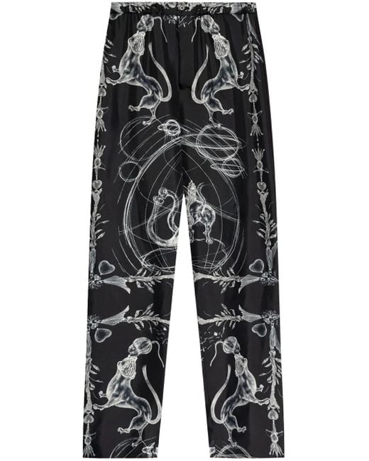 Fabiana Filippi Black Abstract Print Trousers