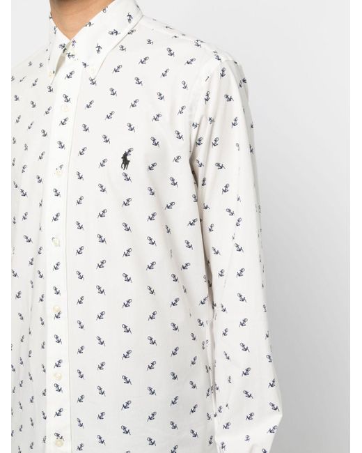 Polo Ralph Lauren Hemd mit Anker-Print in Weiß für Herren | Lyst DE