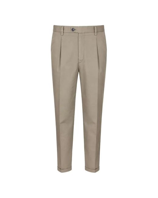 Devore Gray Pleated Turned-Up Trousers for men