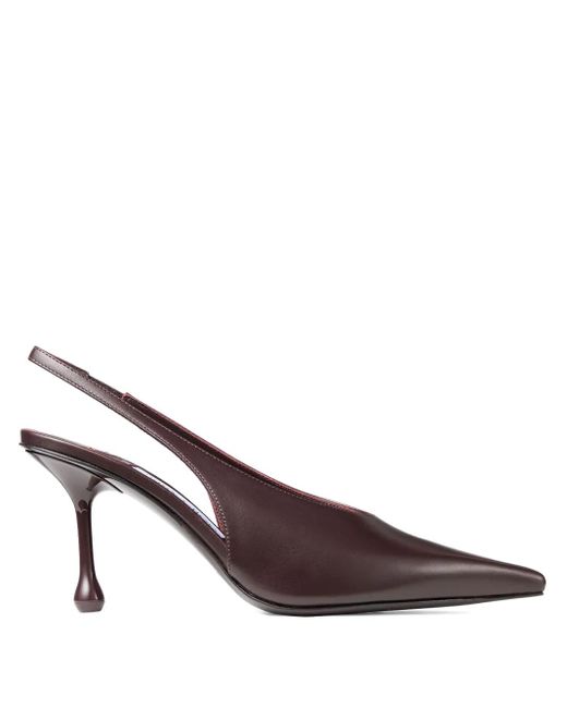 Jimmy Choo Brown 80Mm Isa Slingback Pumps