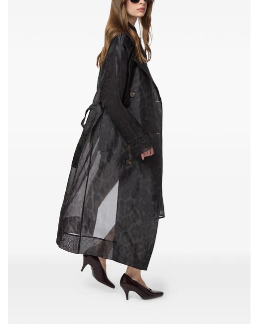 Apparis Black Lana Belted Trench Coat