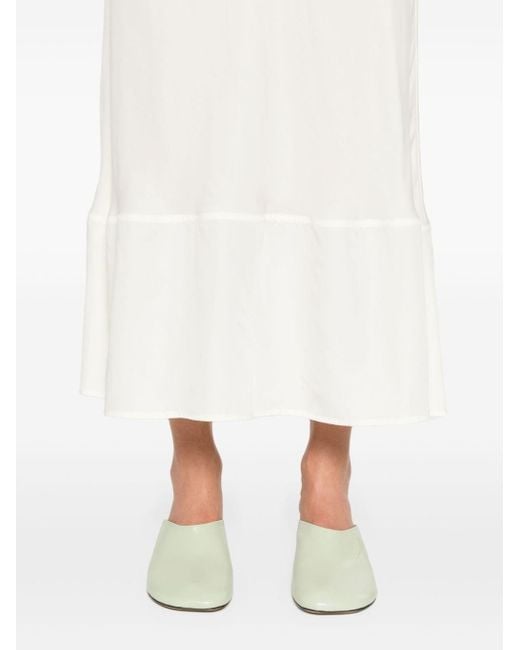 Lemaire White Semi-sheer A-line Midi Skirt