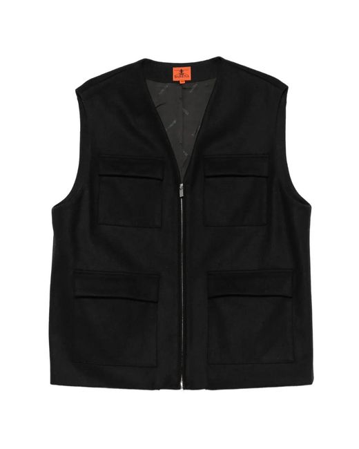 Barena Black Vico Multi-Pocket Gilet for men