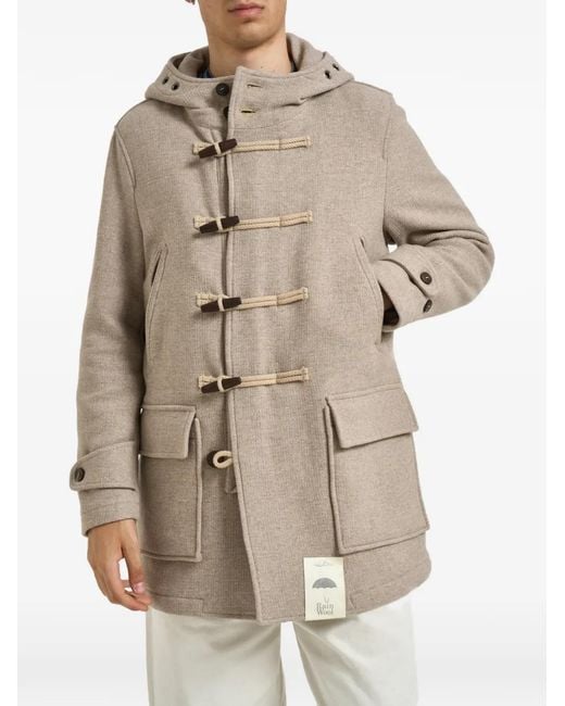 Camplin Natural Atlantic Hooded Toggle-Fastening Coat for men