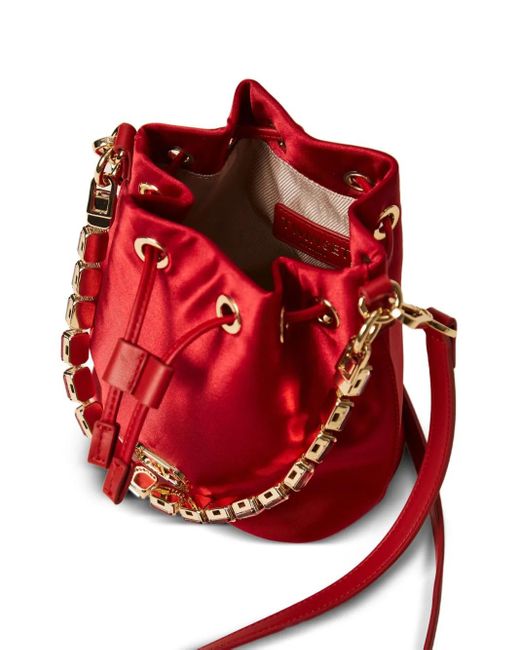 Twinset Satijnen Mini-Tas Verfraaid Met Kristallen in het Red