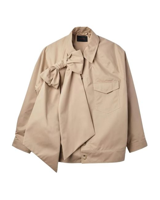 Simone Rocha Natural Bow-Detail Dolman-Sleeve Jacket for men