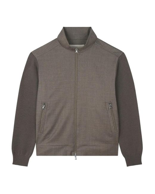Paul & Shark Gray Panelled Zip-Up Cardigan for men