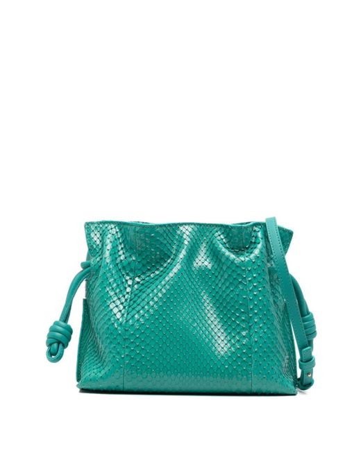 Mini sac à bandoulière Flamenco en cuir Loewe en coloris Green