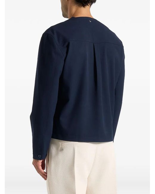 Manière De Voir Blue Zac Boxy V-Neck Long Sleeve Shirt for men