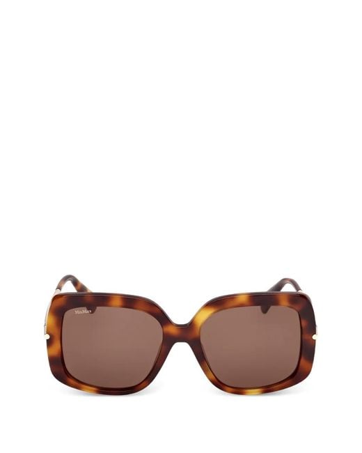 Max Mara Eyewear Brown Square-Frame Sunglasses