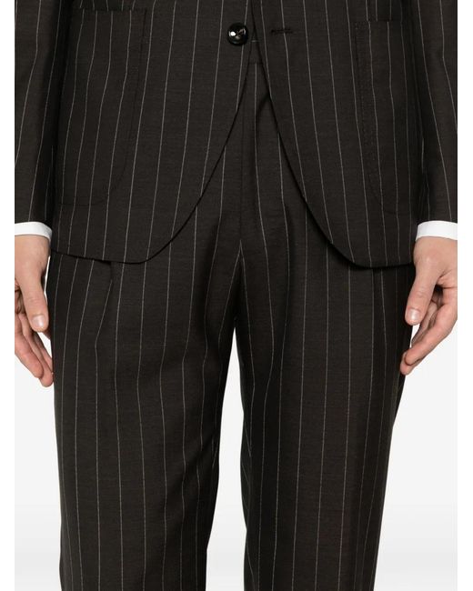 Tagliatore Black Pinstripe-Pattern Suit for men