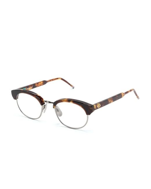 Thom Browne Brown Tortoiseshell-Effect Glasses