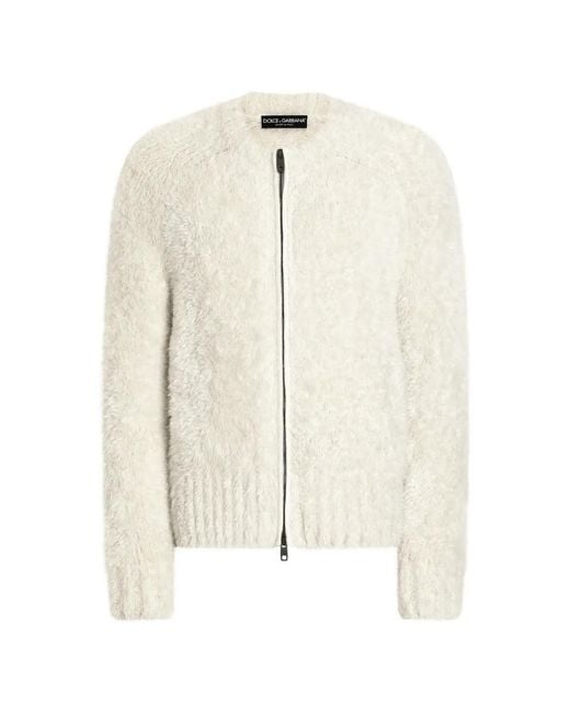 Dolce & Gabbana White Alpaca Blend Pullover for men
