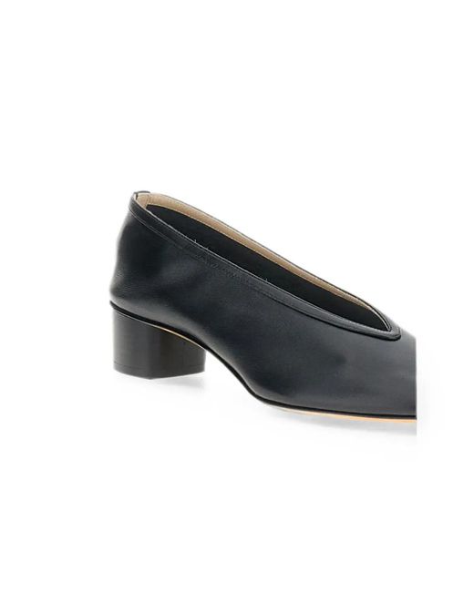 Le Monde Beryl Black Calf Leather Block-Heel Pumps