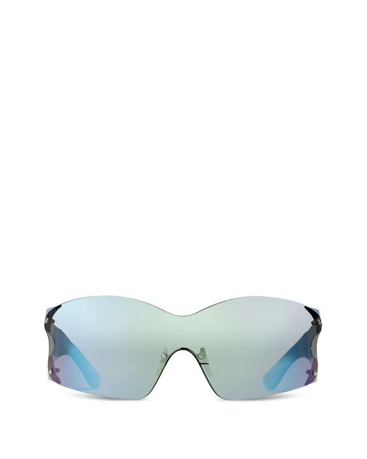 Ganni Blue Mirrored-Lenses Sunglasses