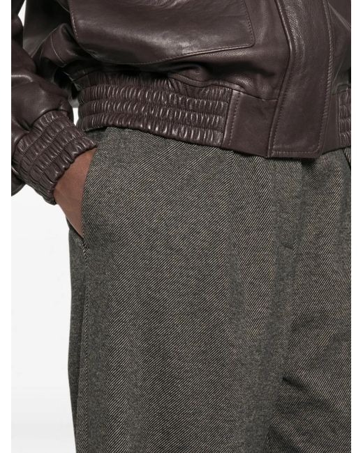 Herno Gray Pleated Tailored Trousers